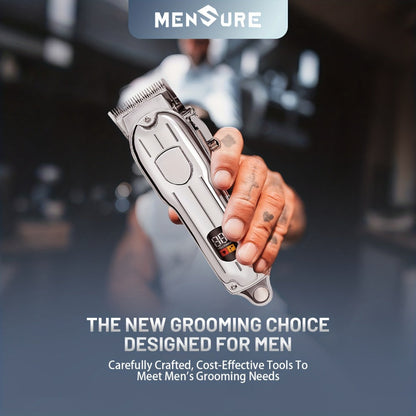 Hair Clipper MENSURE Single or Two-Tool Cordless Set with Type-C Charging, LCD Display and Seven Guide Combs