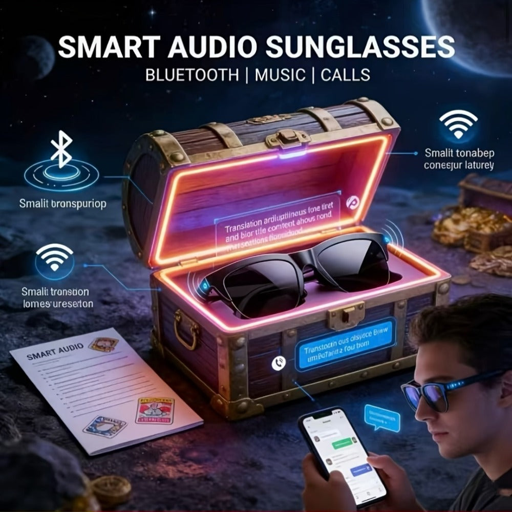 AI Translation Glasses with Real-Time Interpreter & Meeting Notes Summary, High-Speed WiFi, Smart Earphones