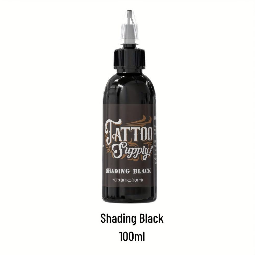 Neebol Super Black Tattoo Ink Darkest Outlining Shading Blending Fade-Resistant Professional Body Art Pigment for Artists & Beginners 100ml