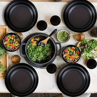 Wheat Straw Dinnerware Set Unbreakable 16 or 32-Piece Service for 4 or 8, Lightweight Dishwasher Microwave Safe Dish Set with Plates Bowls