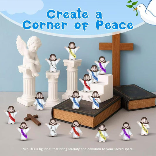 100pcs Mini Jesus Statue Party Favors – Religious Baptism First Communion VBS Crafts Gift Random Color