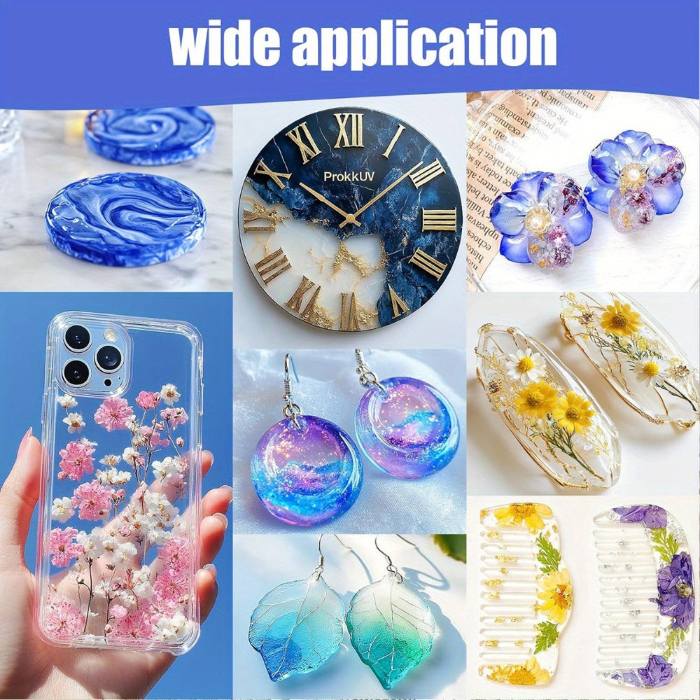 UV Resin Fast Curing Crystal Clear High Viscosity Transparent Epoxy Resin for Jewelry Making Casting & Crafts