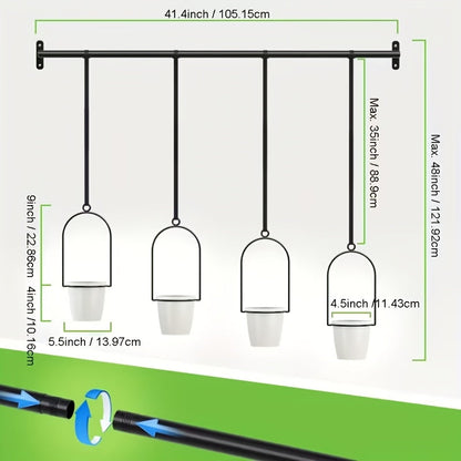 Hanging Planter | Adjustable Metal Wall Rack Indoor Herb Window Pot