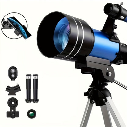 150X Astronomical Telescope 70mm Aperture with Tripod Phone Adapter Wireless Remote Control High Magnification Portable Refractor Telescope