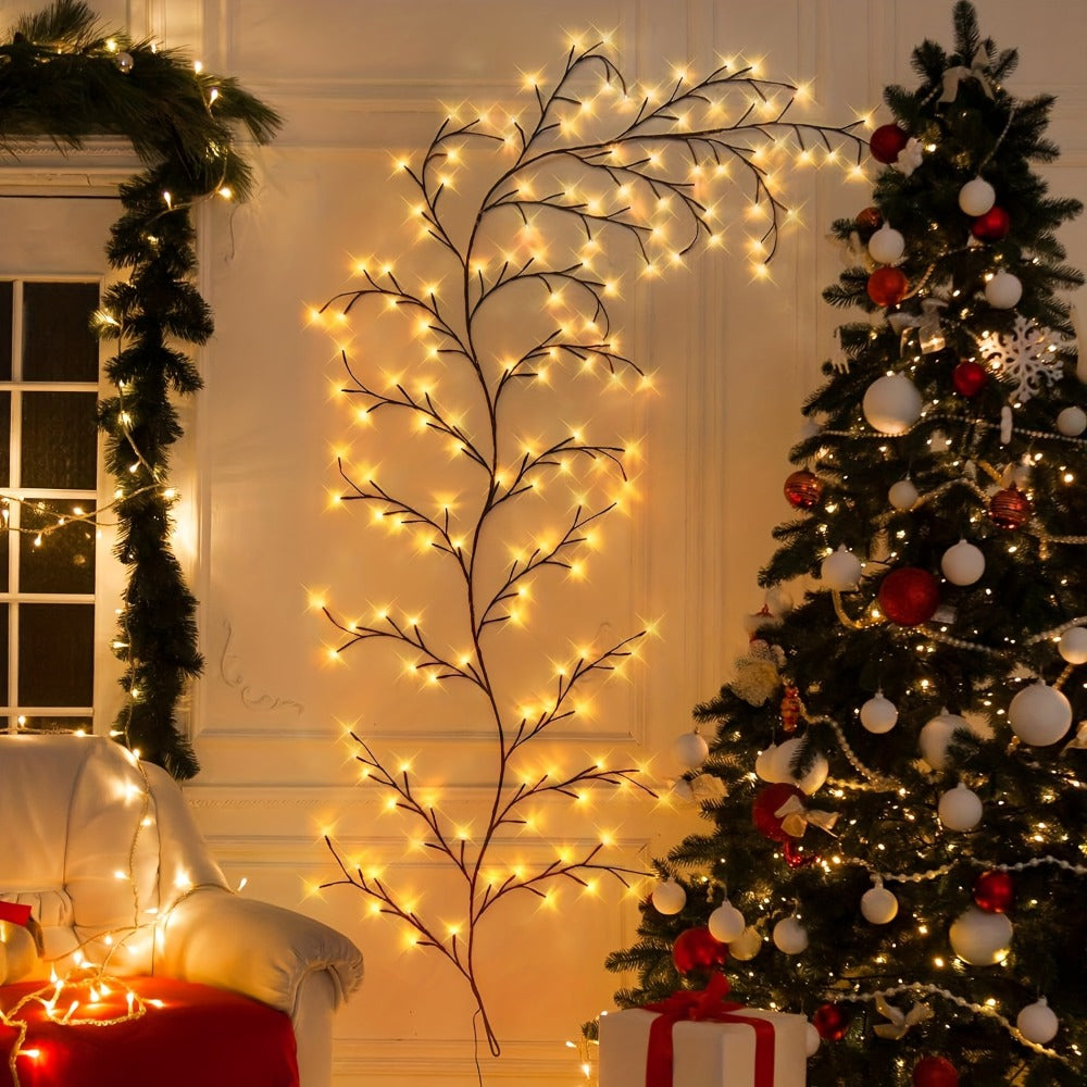 String Lights, 96-LED Warm White Willow Vine Branch with 5.9-Foot Length and IP45 Rating with Specific Power, Color, Length and Mode Choices