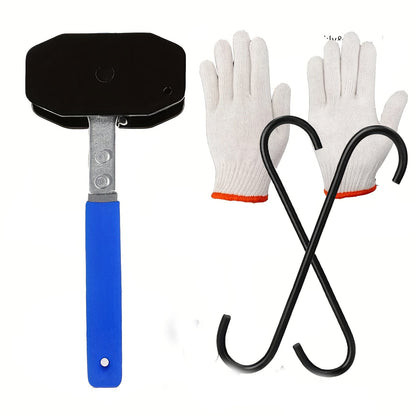 Blue-Handle Ratchet Brake Caliper Press with Removable Plate and Two Hook Bundle Options Pictured
