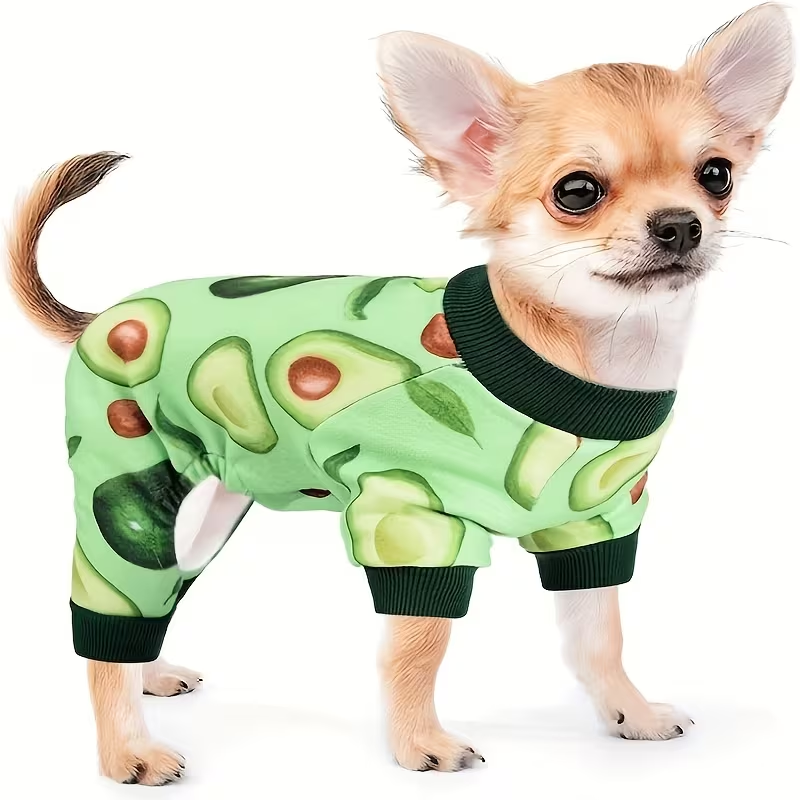 Dog Pajamas Set of 2 – Soft Puppy PJs Jumpsuit for Small Dogs Cats Chihuahua Yorkie, Cute Pet Sleepwear Onesie for Spring Summer