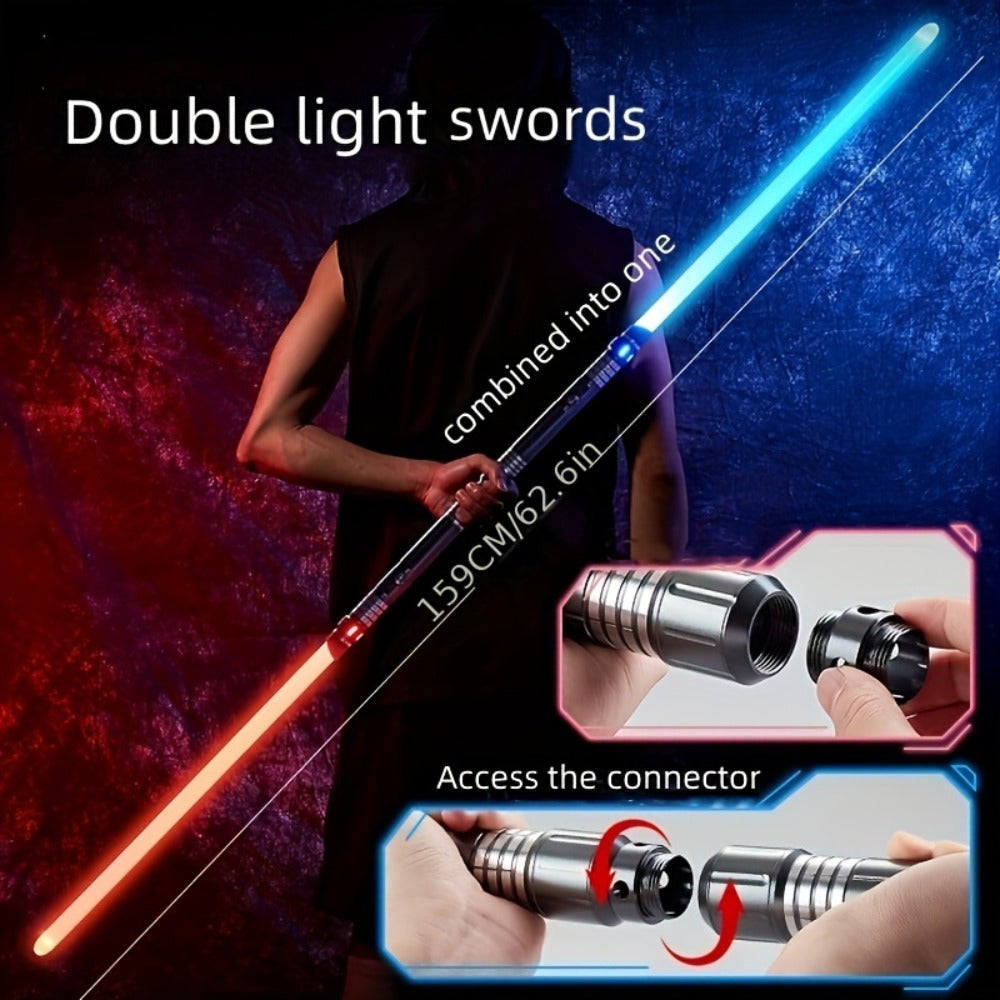 Light Up Saber 15 Colors 2-in-1 Metal Gravity Sensing, Rechargeable Glow Sword with Upgraded LED