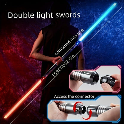 Light Up Saber 15 Colors 2-in-1 Metal Gravity Sensing, Rechargeable Glow Sword with Upgraded LED