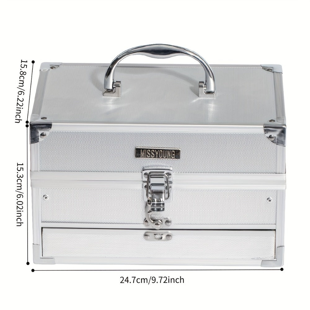 Portable Makeup Case Set with Fold-Out Color Palettes, Brush Collection and Silver or Leopard-Print Case Options