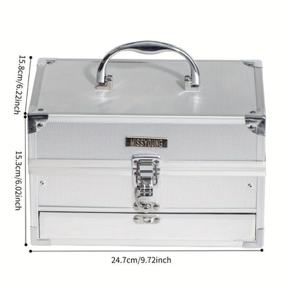 Portable Makeup Case Set with Fold-Out Color Palettes, Brush Collection and Silver or Leopard-Print Case Options