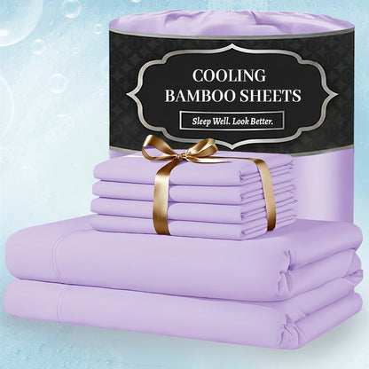 Bed Sheet Set 4-Piece Bamboo-Derived Fabric with Available Extra-Deep Pocket and Eighteen Colors