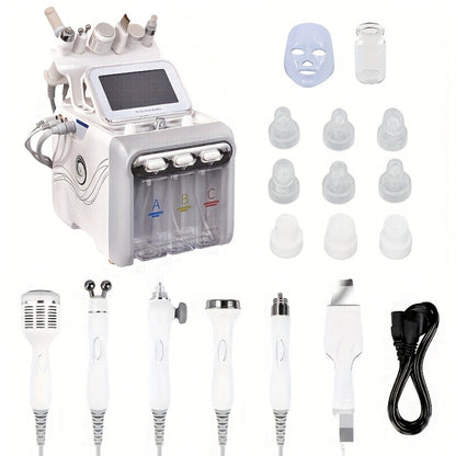 Hydrogen Oxygen Microbubble Facial Machine 6-in-1 / 7-in-1, Dual Pump Deep Cleansing Skin Rejuvenation Beauty Device for Home Spa Use