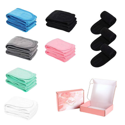 Facial Headbands for Women 9 Pack Soft Flannel Face Wash Headband Set – Adjustable Non-Slip Elastic Skincare Makeup Shower Yoga Spa Hair