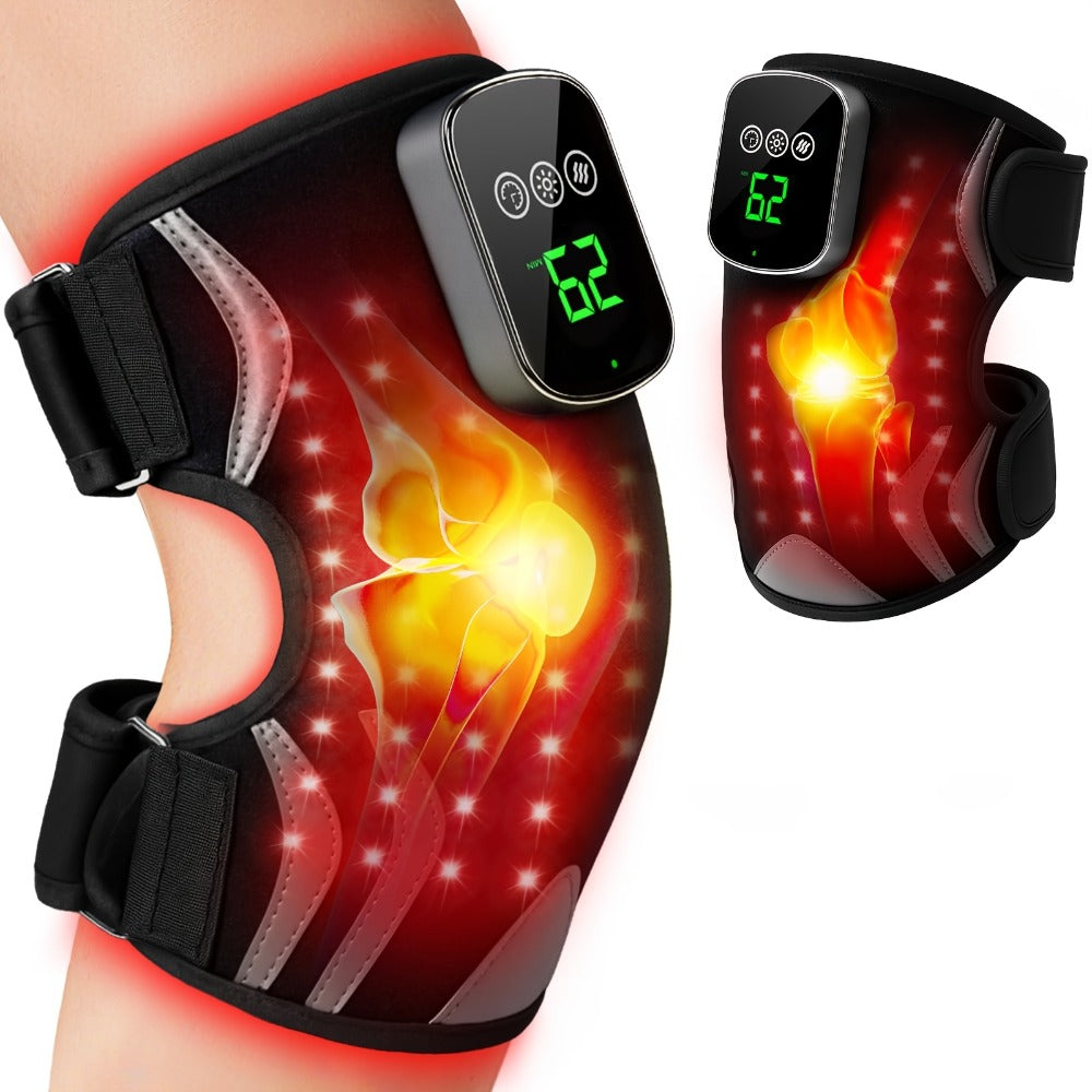 Heated Knee Massager with Vibration, Electric Knee Heating Pad & Support Wrap for Arthritis, Joint Pain &