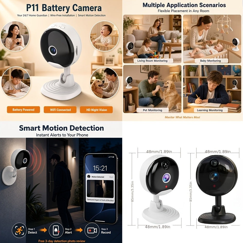 Wireless Security Camera System with Video Doorbell, Indoor Outdoor Surveillance, Long Battery Life