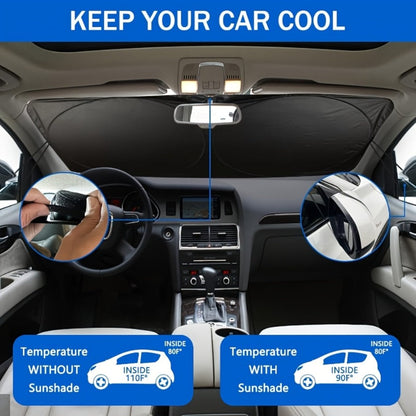 Car Windshield Sun Shade Funny Eyes Foldable UV Blocker Visor – Blue & Red Eye Styles with Reinforcement Tape for Most Cars SUVs Trucks