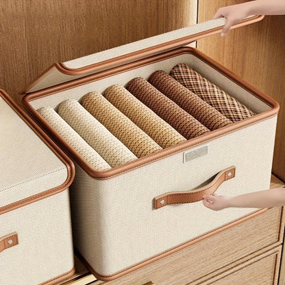 Foldable Storage Bins with Lids 2-Pack, Large Collapsible Clothes Organizer with Flip-Top Closure – Under Bed Storage for Bedroom, Closet