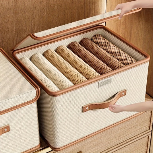 Foldable Storage Bins with Lids 2-Pack, Large Collapsible Clothes Organizer with Flip-Top Closure – Under Bed Storage for Bedroom, Closet