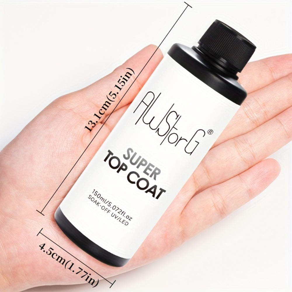 Gel Nail Polish Super-Glossy Top Coat in 15ml Soak-Off Formula with UV/LED Cure for Nail Art