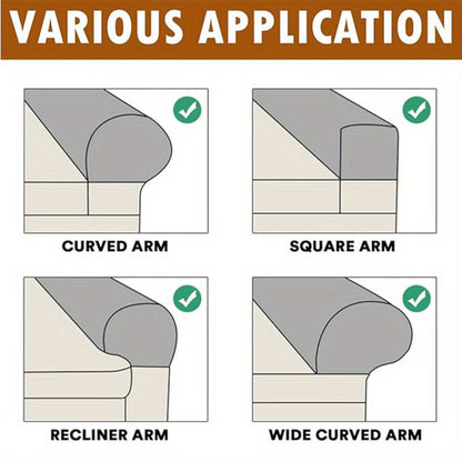 Stretch Armrest Covers for Chairs Sofa Couch 2 Pcs Spandex Elastic Arm Covers Slipcovers for Entryways, Bedrooms and Living Spaces