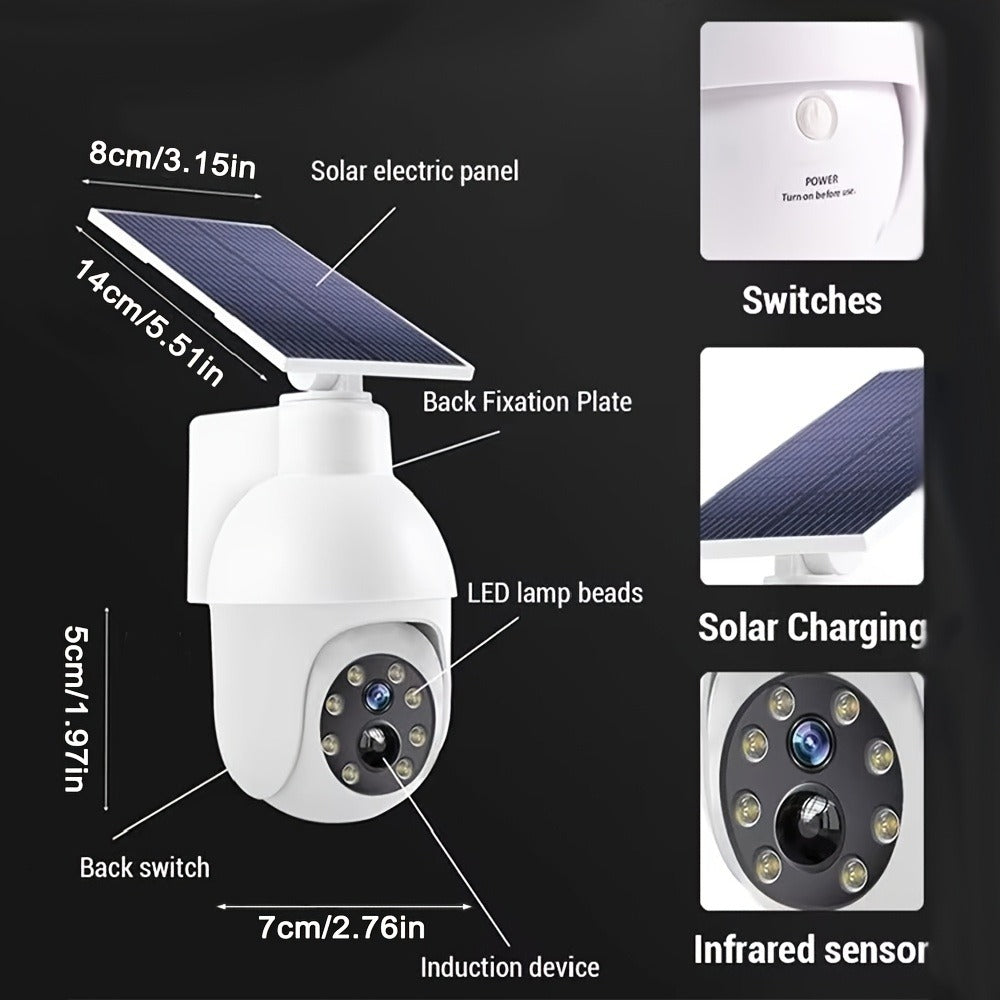Solar Security Light with Fake Camera Design, Motion Sensor Outdoor LED Warning Light, Solar Powered