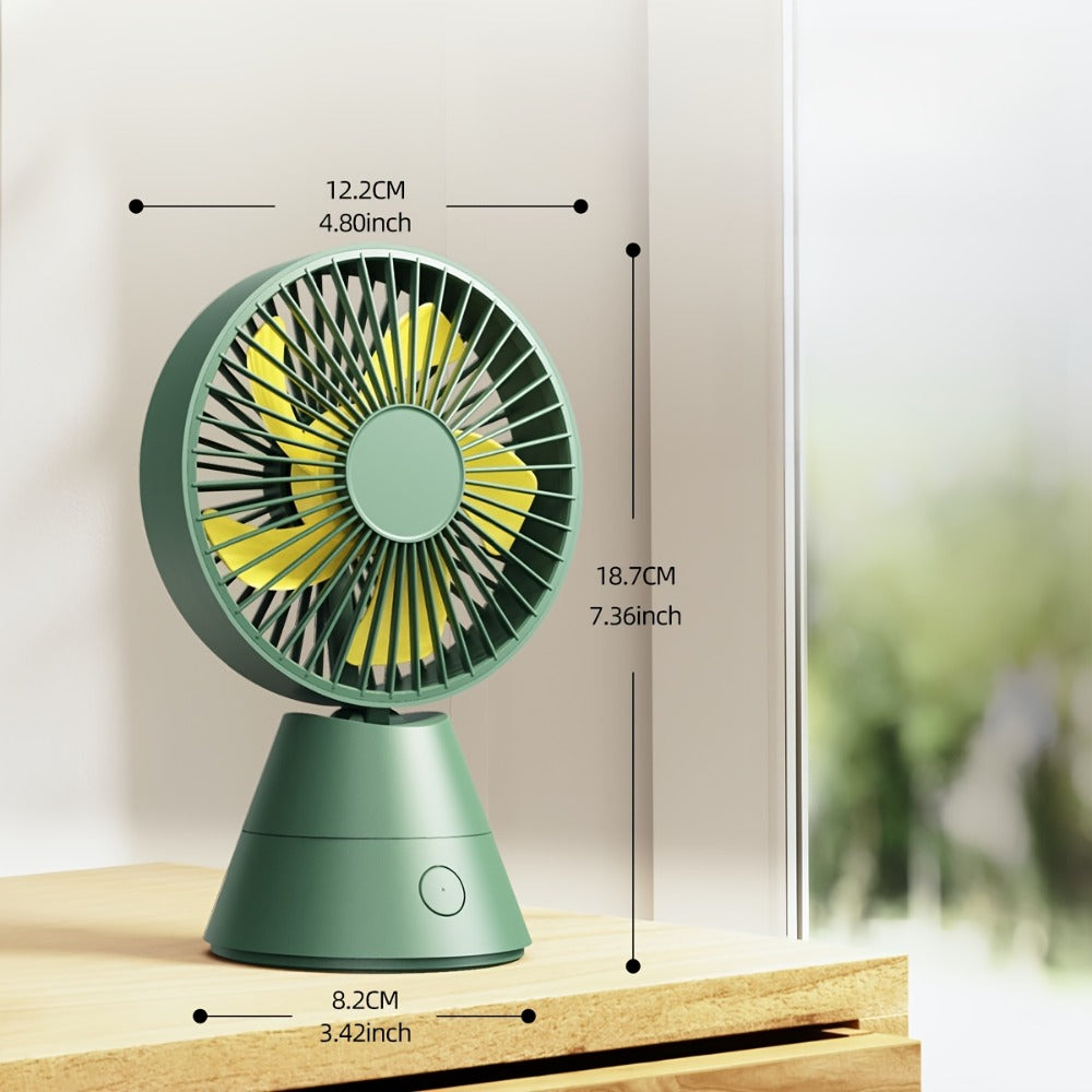 Desktop Fan Auto Oscillating 1800mAh USB Rechargeable, Portable Personal Fan with Wide-Angle Swing