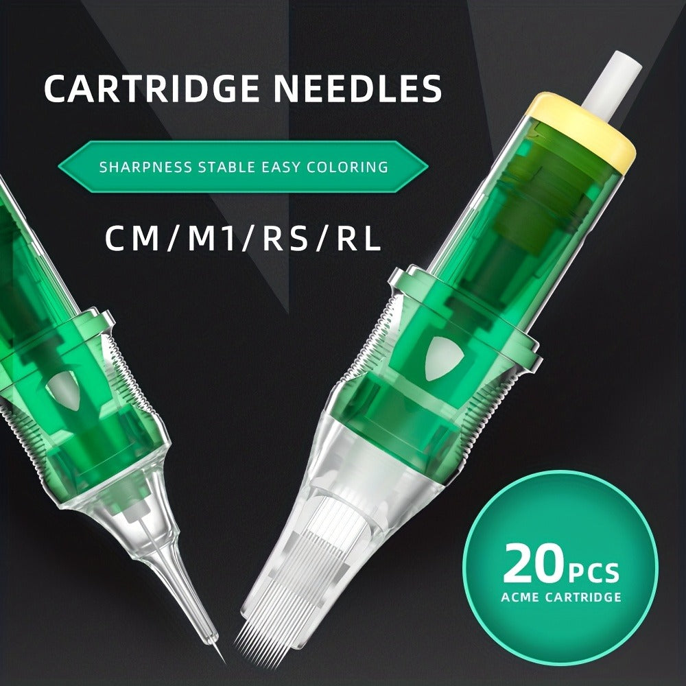 Tattoo Cartridge Needles with MAGICCREATOR Label, 20-Piece Box with 25 RL RS CM M1 Options