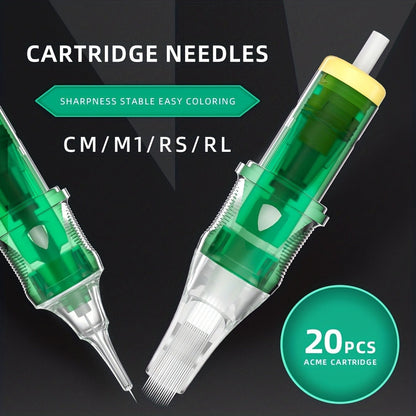 Tattoo Cartridge Needles with MAGICCREATOR Label, 20-Piece Box with 25 RL RS CM M1 Options