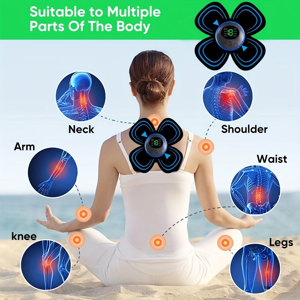 EMS Stimulator Massager Patch, Full Body Electric Massage Device with 8 Modes & 19 Intensity Levels for Shoulder
