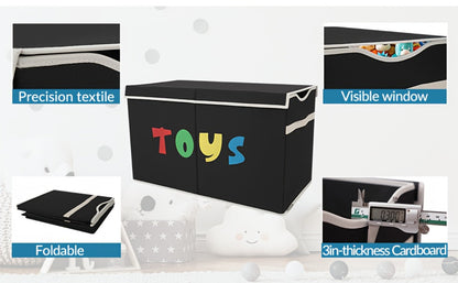 Extra Large Collapsible Kids Storage Chest with Lid, 31.7 Gal Toy Box Organizer Bins for Boys Girls Bedroom Nursery Living Room