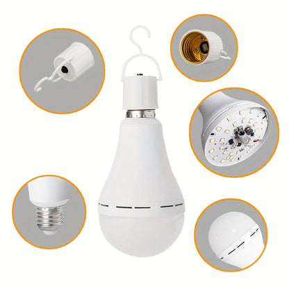 Rechargeable Emergency LED Light Bulb 12W 6500K 2000mAh with Polished Metal Finish for Home, Desk and Accent Lighting