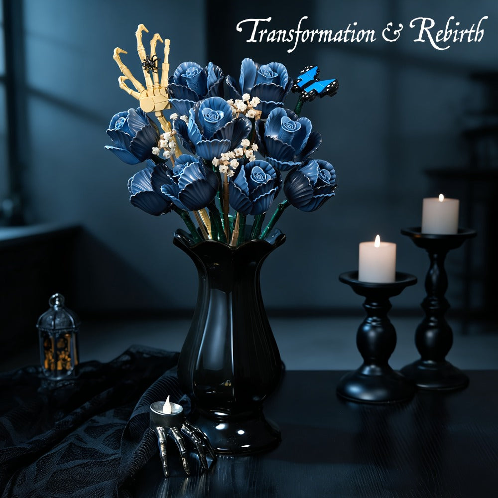 Gothic Skeleton Bouquet Gift Set, Zombie Corpse Bride Floral Arrangement, Dark Aesthetic Home Decor for Women & Teens