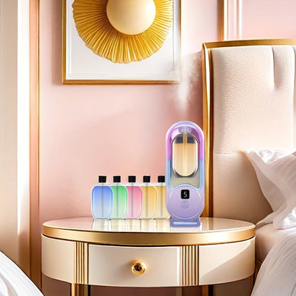 Aromatherapy Diffuser with Essential Oils Included, 4.06oz Cute Portable Aroma Diffuser with LED Light for Office
