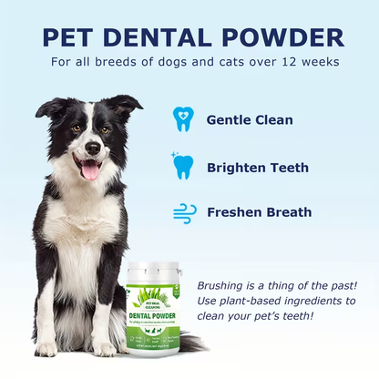 Pet Dental Powder for Dogs & Cats – Yolk Flavor Oral Care Teeth Cleaning Powder, Freshens Breath & Supports Gum Health Between Brushings