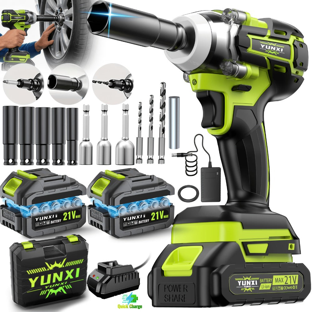 Cordless Impact Wrench Brushless Motor 3-in-1 High Torque, Rechargeable Battery, Design, Variable Speed