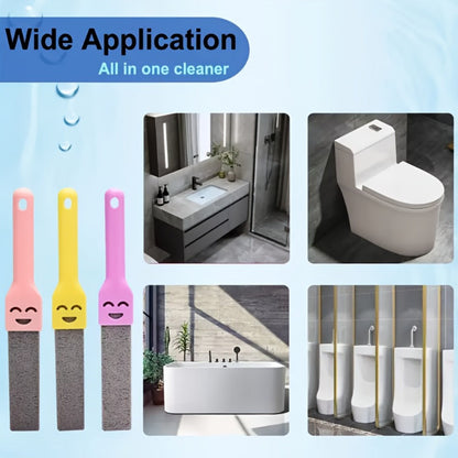 Pumice Stone Toilet Brush Set with Ergonomic Handle | Heavy-Duty Limescale Rust & Stain Remover | Non-Scratch Cleaning Tool for Bathroom