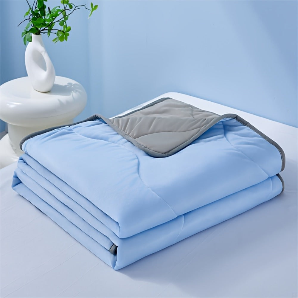Summer Air Conditioning Blanket – Breathable Lightweight Knit Cooling Blanket for Hot Sleepers, Skin Friendly Solid Color Sweat Absorbent