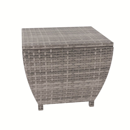 PE Wicker-Look Outdoor Storage Side Table with Flip-Top Lid and Brown, Gray or Black Options