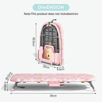 Tabletop Ironing Board with Iron Holder - Compact Portable Mini Ironing Board with Feet, Heat Resistant Cover