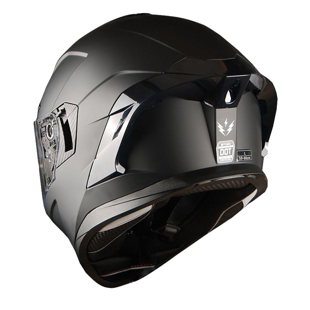 Motorcycle Helmet Full-Face Dual-Visor Shell with Clear Outer Shield, Smoked Inner Visor, Nine Colors and S-XL Sizes
