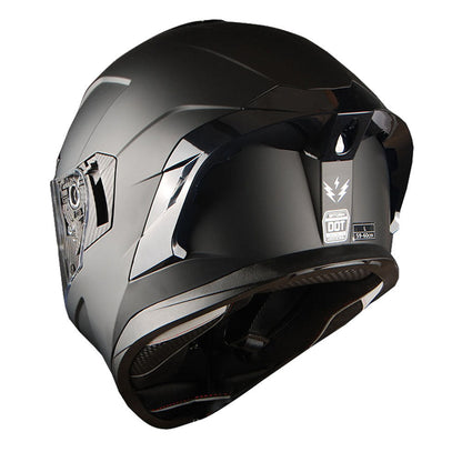 Motorcycle Helmet Full-Face Dual-Visor Shell with Clear Outer Shield, Smoked Inner Visor, Nine Colors and S-XL Sizes