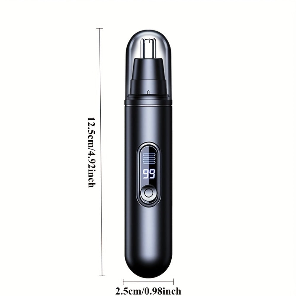 Electric Nose Trimmer with LED Display – USB Rechargeable Painless Facial Hair Removal Device for Men & Women, Nose Ear & Eyebrow Trimmer