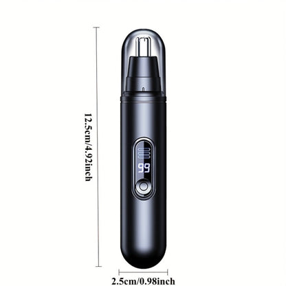 Electric Nose Trimmer with LED Display – USB Rechargeable Painless Facial Hair Removal Device for Men & Women, Nose Ear & Eyebrow Trimmer