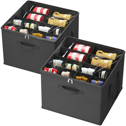Shoe Storage Organizer with Clear Cover – Foldable Shoe Box for Closet, Fits 12-16 Pairs, Reinforced Handles, Dust-Proof Non-Woven Fabric