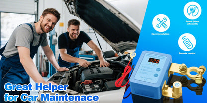 Car Battery Auto Power Off Switch with LED Voltage Display – 12V/24V Anti-Drain Protection, Low Voltage Alarm