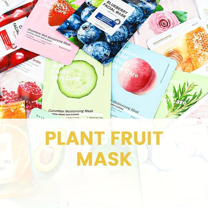 Thirty-Piece SADOER Sheet Mask Assortment with Individually Packed Fruit and Rose Pouch Labels