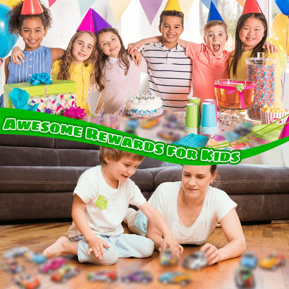 Pull Back Cars Bulk 72 Pack, Mini Race Cars Pull Back and Go Toy Vehicles for Kids Birthday Party Favors