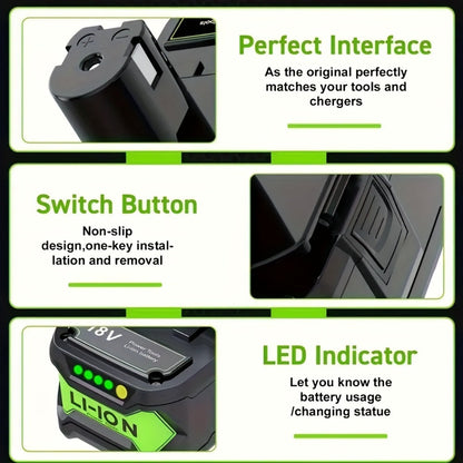Ryobi 18V Replacement Battery 8.0Ah 2 Pack Li-ion Compatible with P102 P103 P105 P107 P108 for Entryways, Bedrooms and Living Spaces