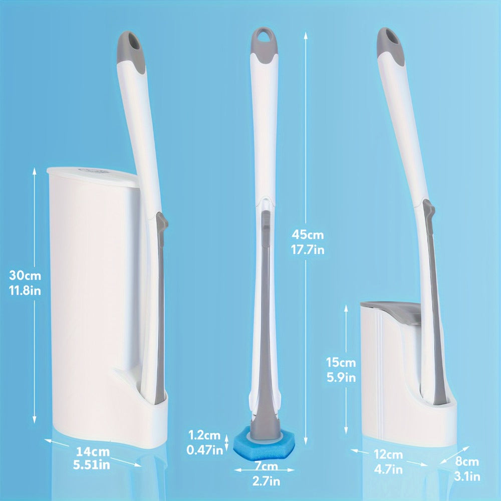 Disposable Toilet Brush Set with Refills & Holder - Wall Mounted or Floor Standing Toilet Cleaning System